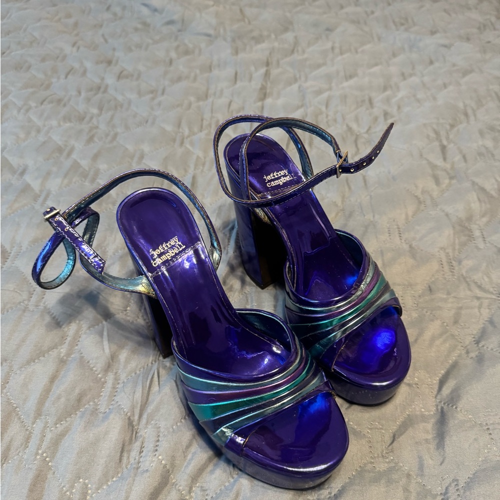 Jeffrey Campbell Iridescent Purple Heels